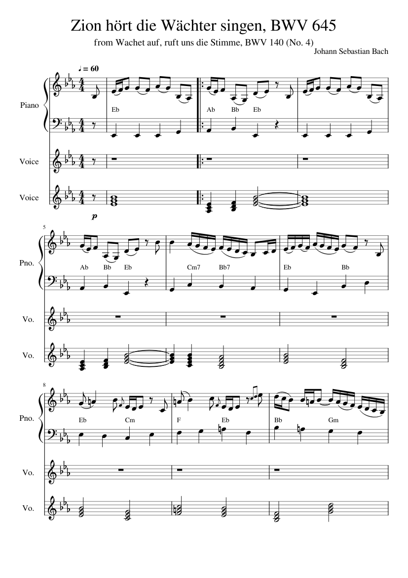 Wachet auf ruft uns die Stimme BWV 645