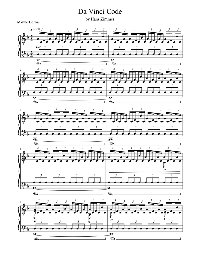 Da_Vinci_Code Sheet music for Piano (Solo) | Musescore.com