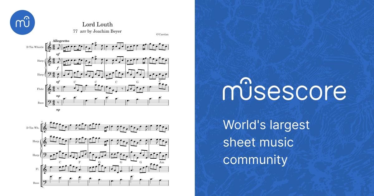 Lord_Louth Sheet music for Flute, Bass guitar, Harp, Flute other (Mixed