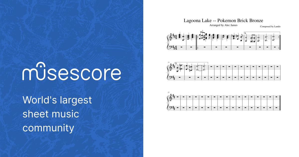 Lagoona Lake -- Pokemon Brick Bronze Sheet music for Piano (Solo) Easy