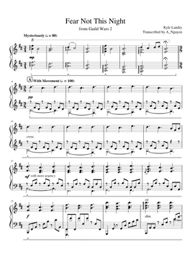 Free fear not this night by Jeremy Soule sheet music | Download PDF or  print on Musescore.com
