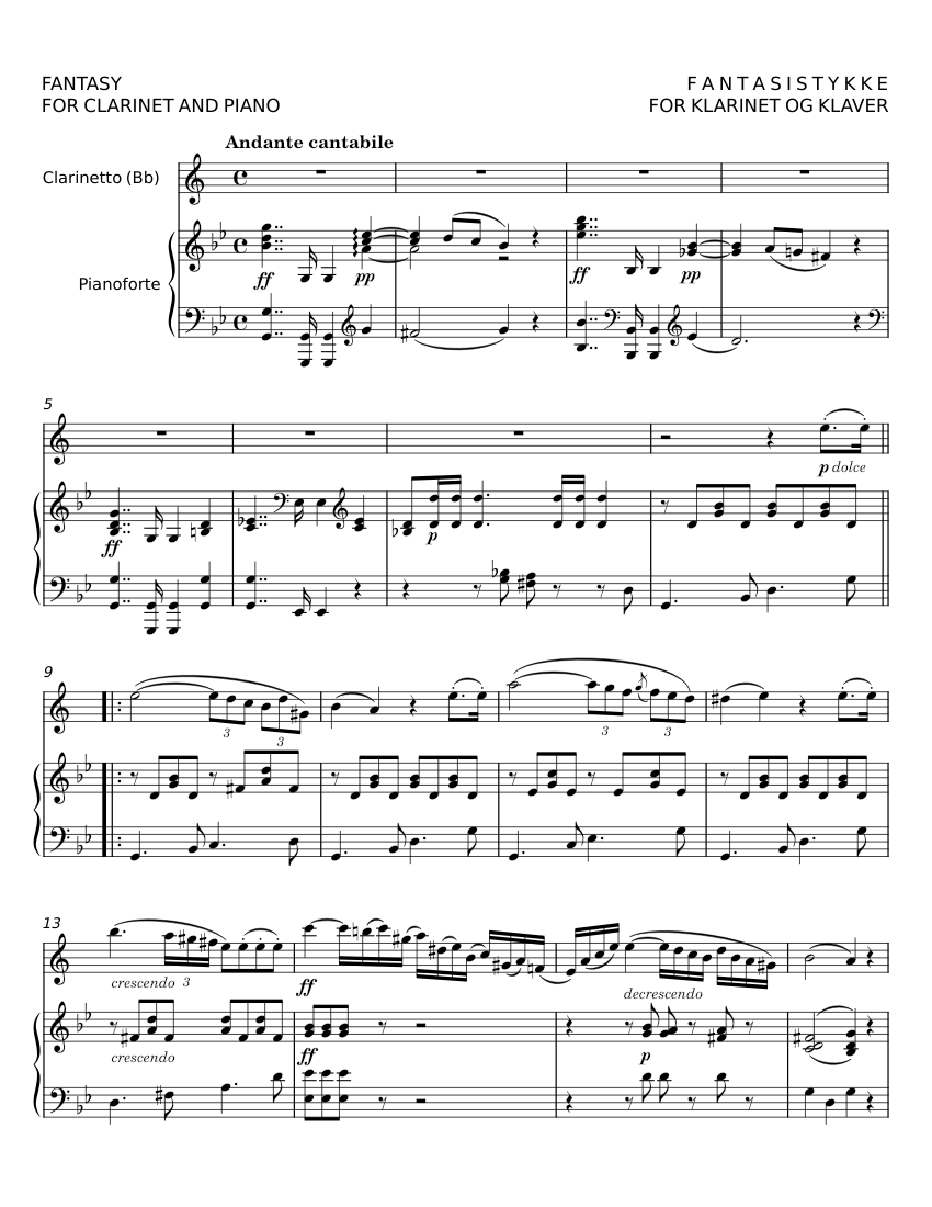 Two Fantasy Pieces for Oboe and Piano, op.2, Romance - Carl