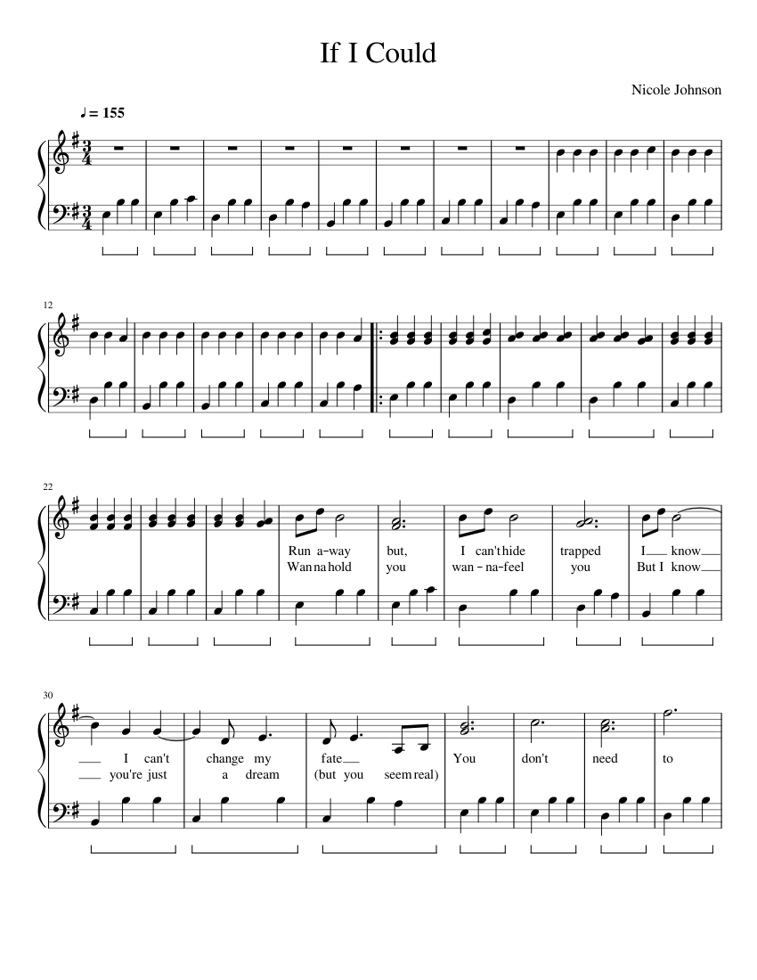 If I Could Sheet music for Piano (Solo) Easy | Musescore.com