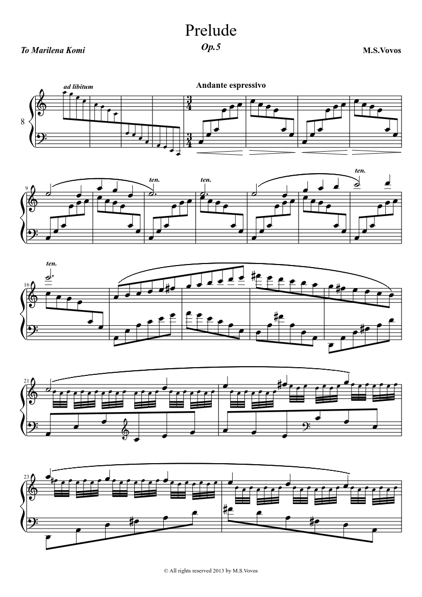 Prelude Op.4 No.8 Sheet music for Piano (Solo) | Musescore.com