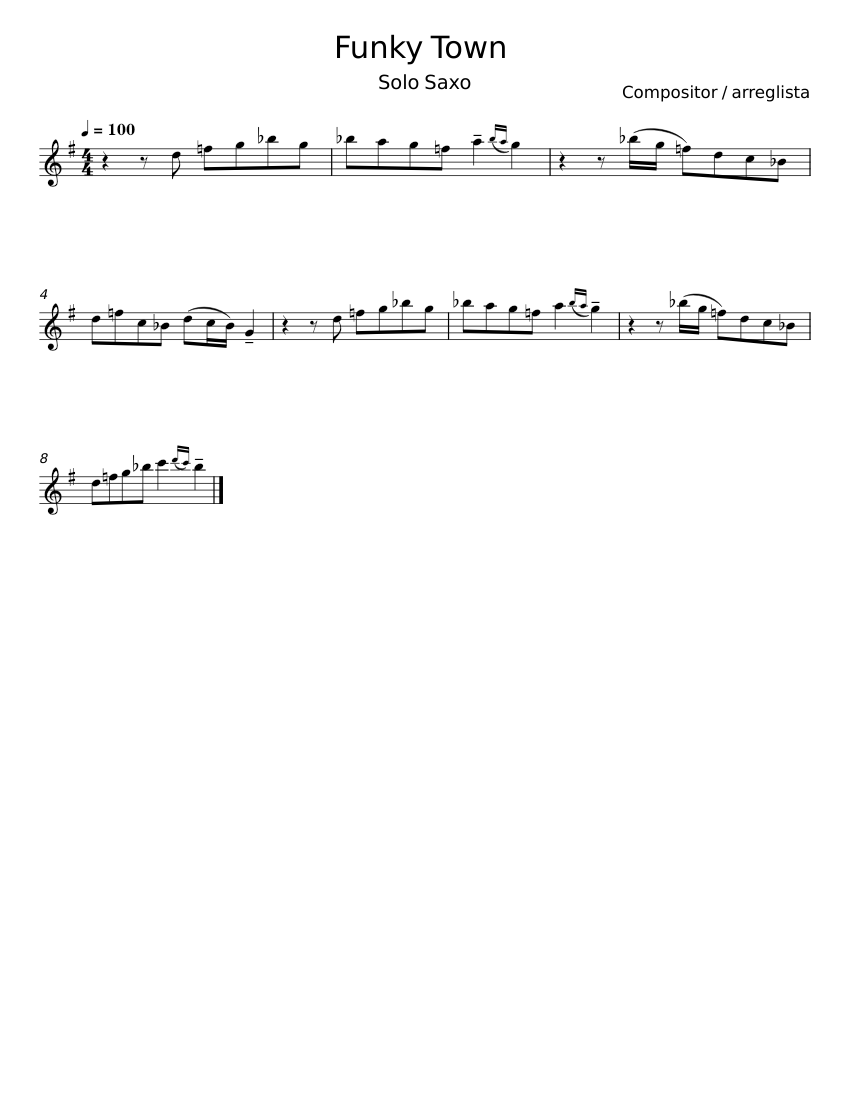 Funkytown - Lipps Inc. Sheet music for Piano (Solo) Easy | Musescore.com