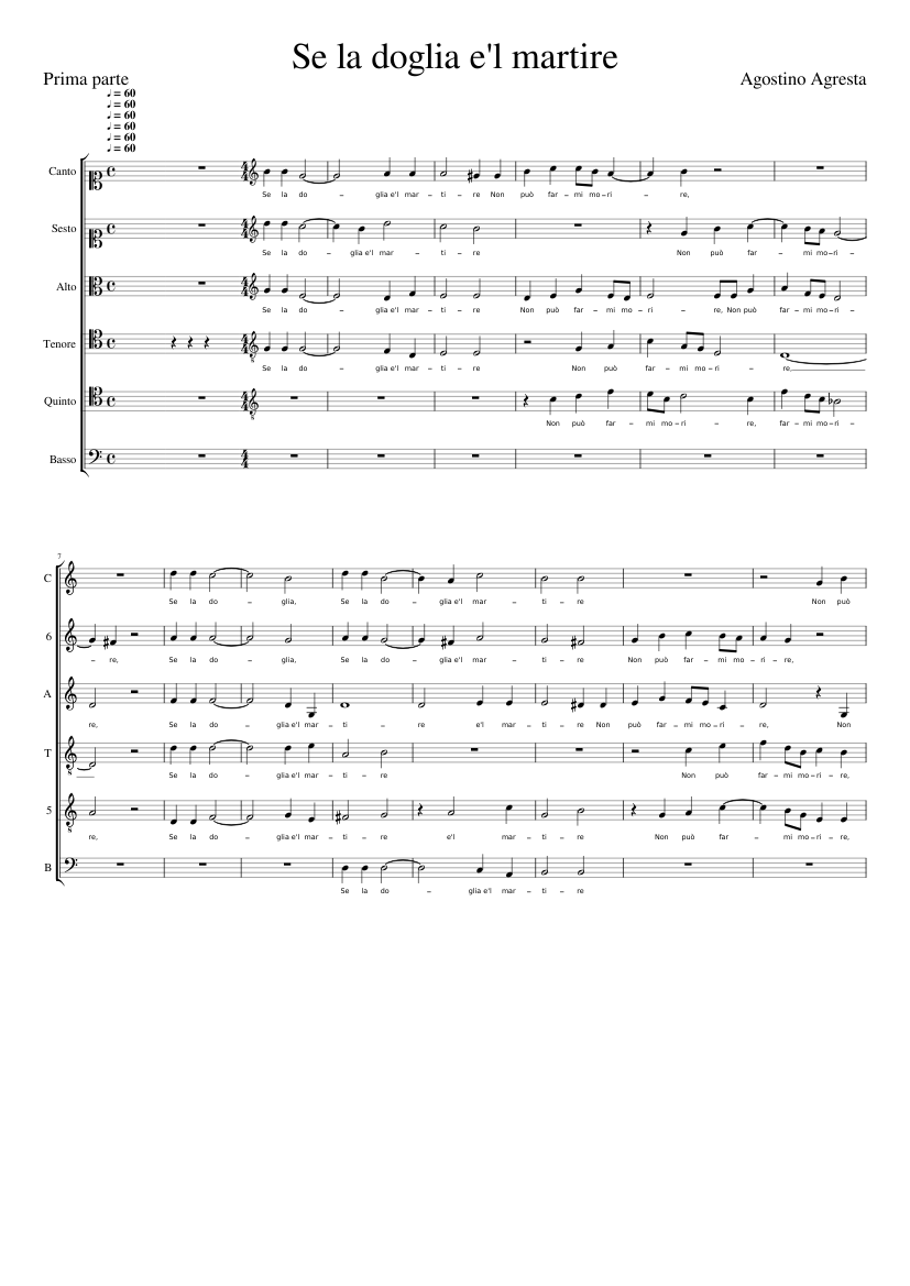 Se la doglia e'l martire