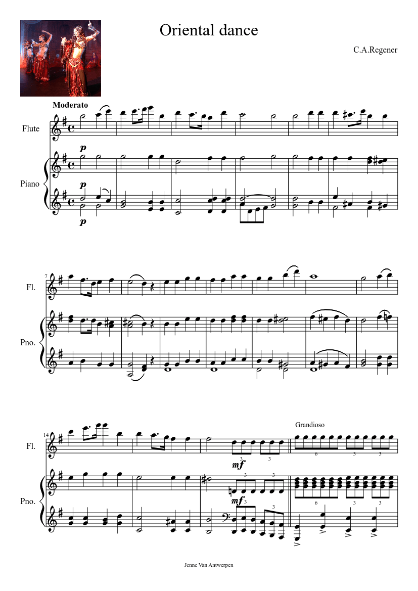 Oriental Dance Sheet Music For Piano Flute Solo Musescore Com