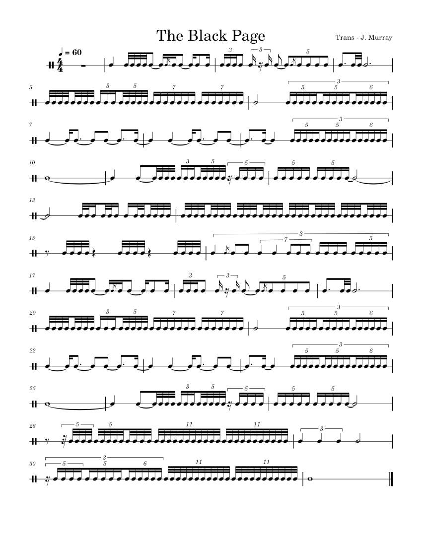 The Black Page Part 1 Frank Zappa Snare Drum Transcription Sheet The Black Page Part 1 Frank Zappa Snare Drum Transcription Sheet