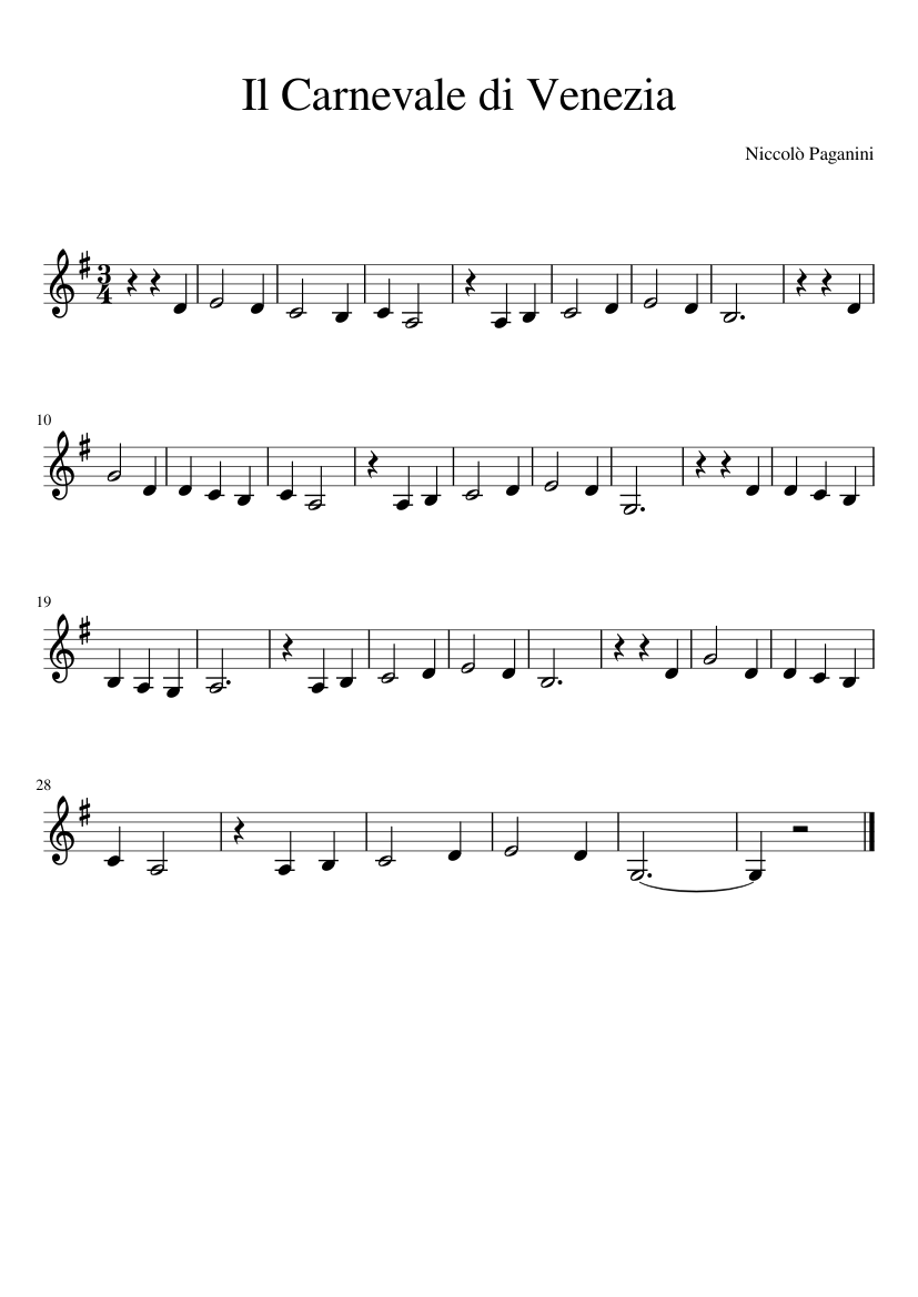 Il carnevale di Venezia Op.10