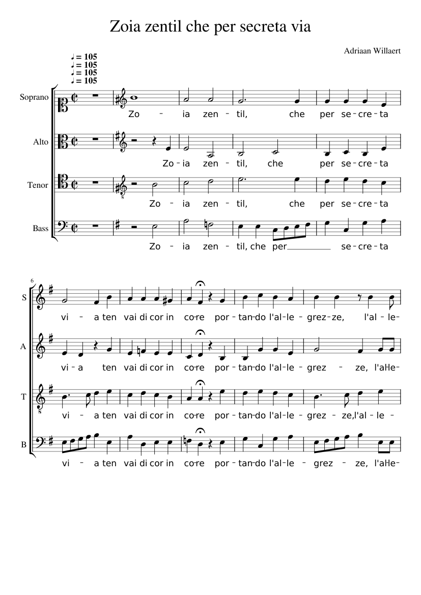 Zoia zentil che per secreta via