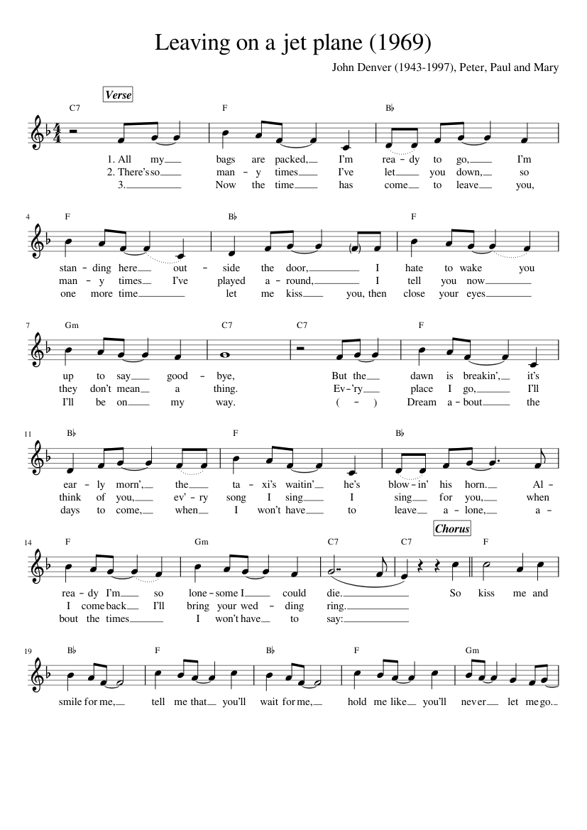 leaving on a jet plane