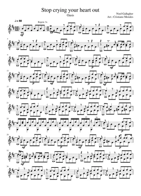 Free stop crying your heart out by Oasis sheet music | Download PDF or  print on Musescore.com