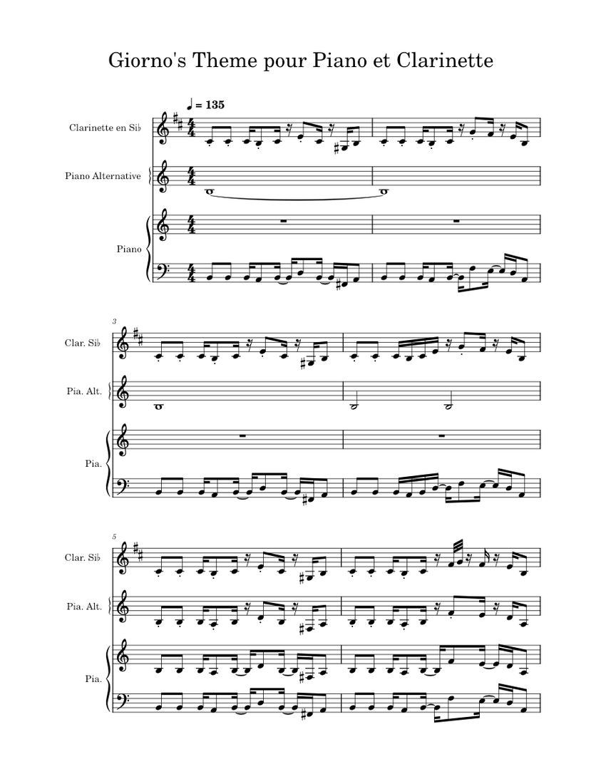 Giorno's theme Yugo Kanno Giorno's theme Piano and Sheet music for Piano