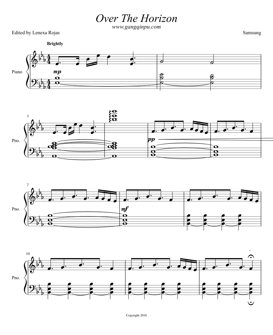 オーバー・ザ・ホライズン 楽譜 ピアノ (ソロ) | MuseScore.com