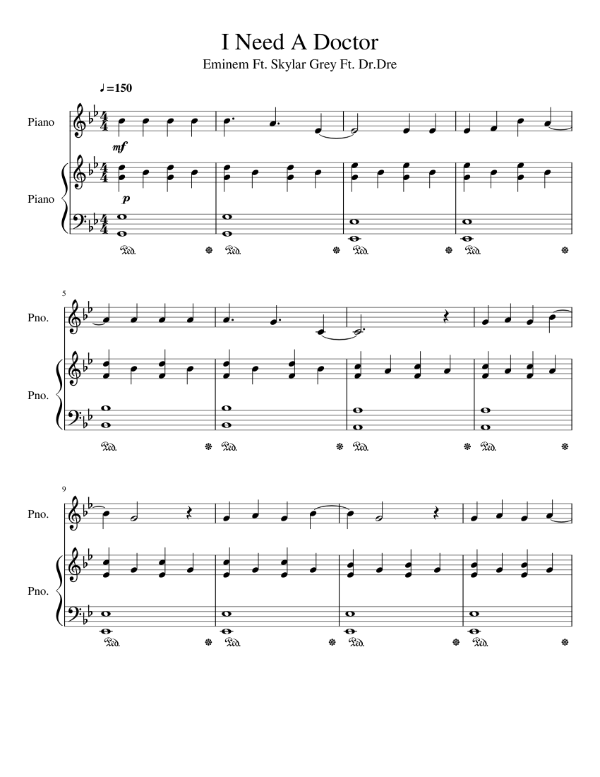 I Need A Doctor Sheet music for Piano (Piano Duo) | Musescore.com