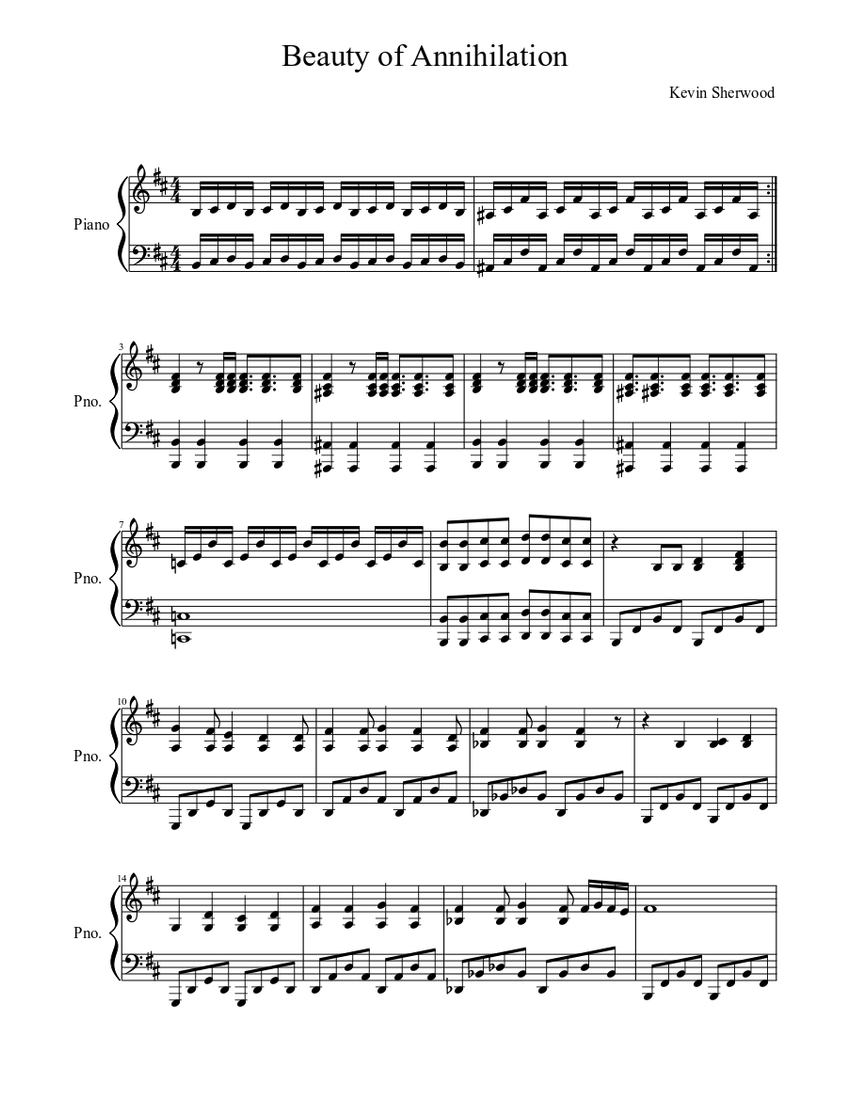Beauty of Annihilation Sheet music for Piano (Solo) | Musescore.com