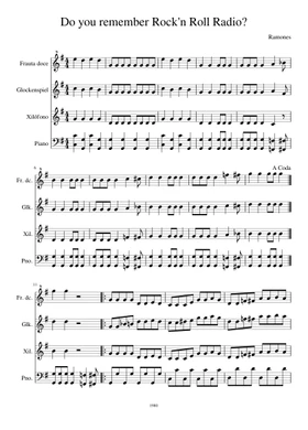 Free do you remember rock n roll radio by Ramones sheet music | Download  PDF or print on Musescore.com