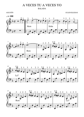 nice to meet you detection Dim Free A VECES TU A VECES YO by Julio Iglesias sheet music | Download PDF or  print on Musescore.com