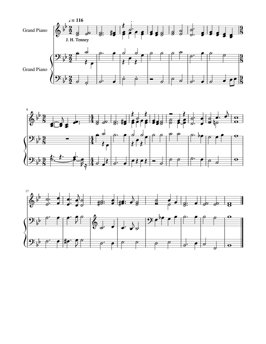 Lead us, heavenly Father, lead us - J. H. Tenney Sheet music for Piano (Piano Duo) | Musescore.com