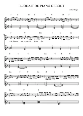 Free Il Jouait Du Piano Debout by Les Frangines sheet music | Download PDF  or print on Musescore.com