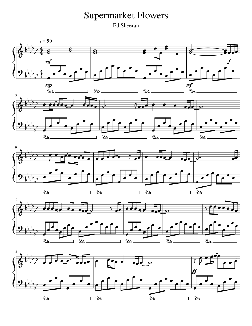 Supermarket Flowers Sheet music for Piano (Solo)