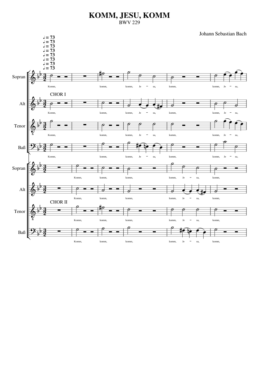 Komm Jesu komm BWV 229