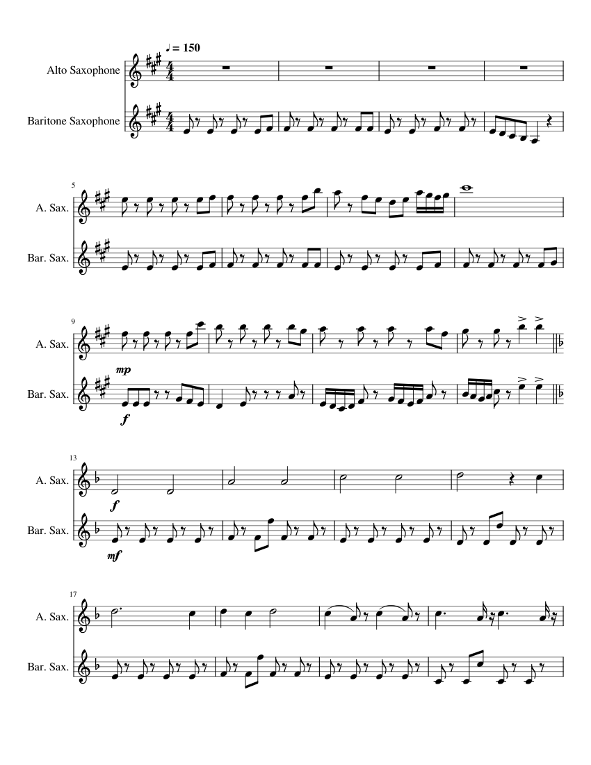 WIP Alto and Bari Sax Duet Sheet music for Saxophone alto, Saxophone