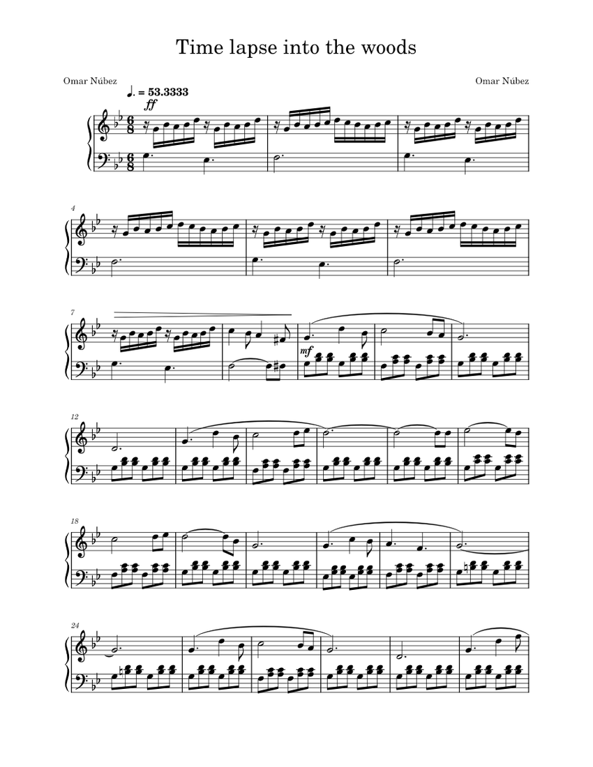 Time Lapse Into The Woods Sheet Music For Piano Solo Easy 