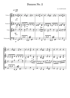 Free Danzón No.2 by Arturo Marquez sheet music | Download PDF or print on  Musescore.com