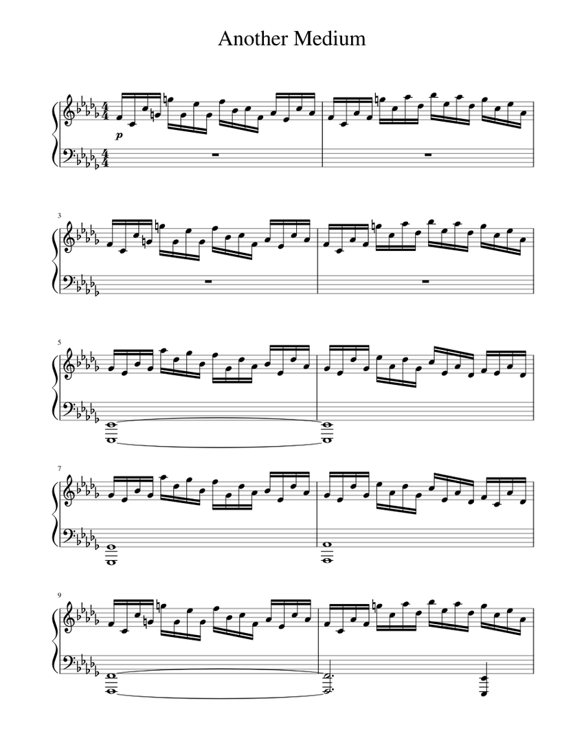 Another Medium Notes Another Medium Sheet music for Piano (Solo) | Musescore.com
