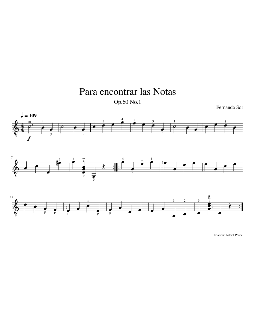 Introduction l tude de la guitare op 60 fernando sor para