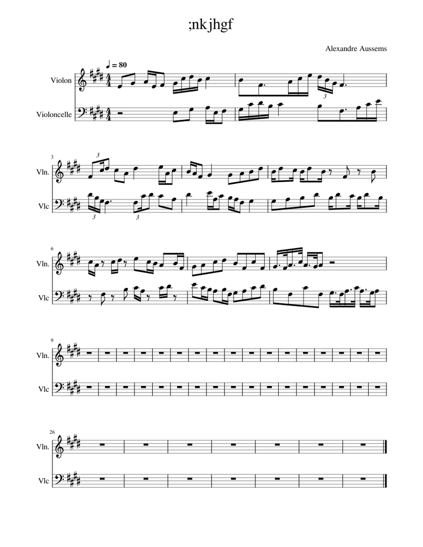 baroque Sheet music for Violin, Cello (String Duet) | Musescore.com