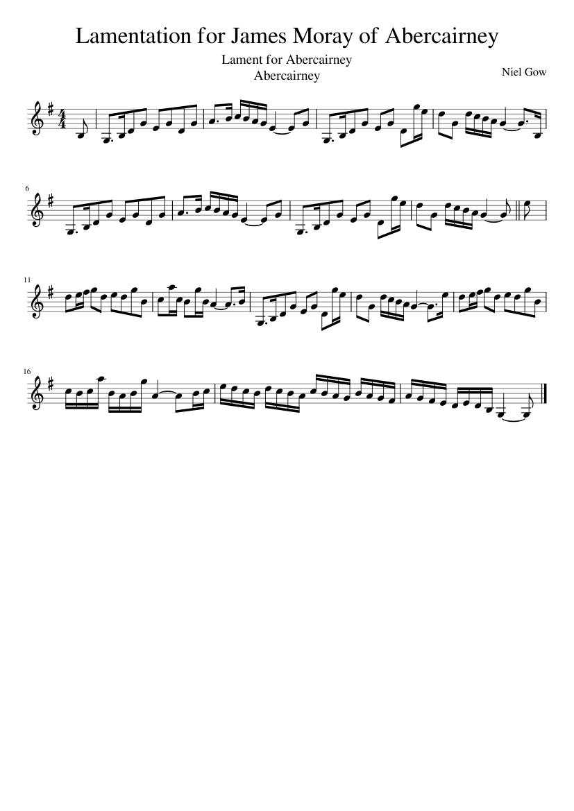 Lamentation for James Moray of Abercairney