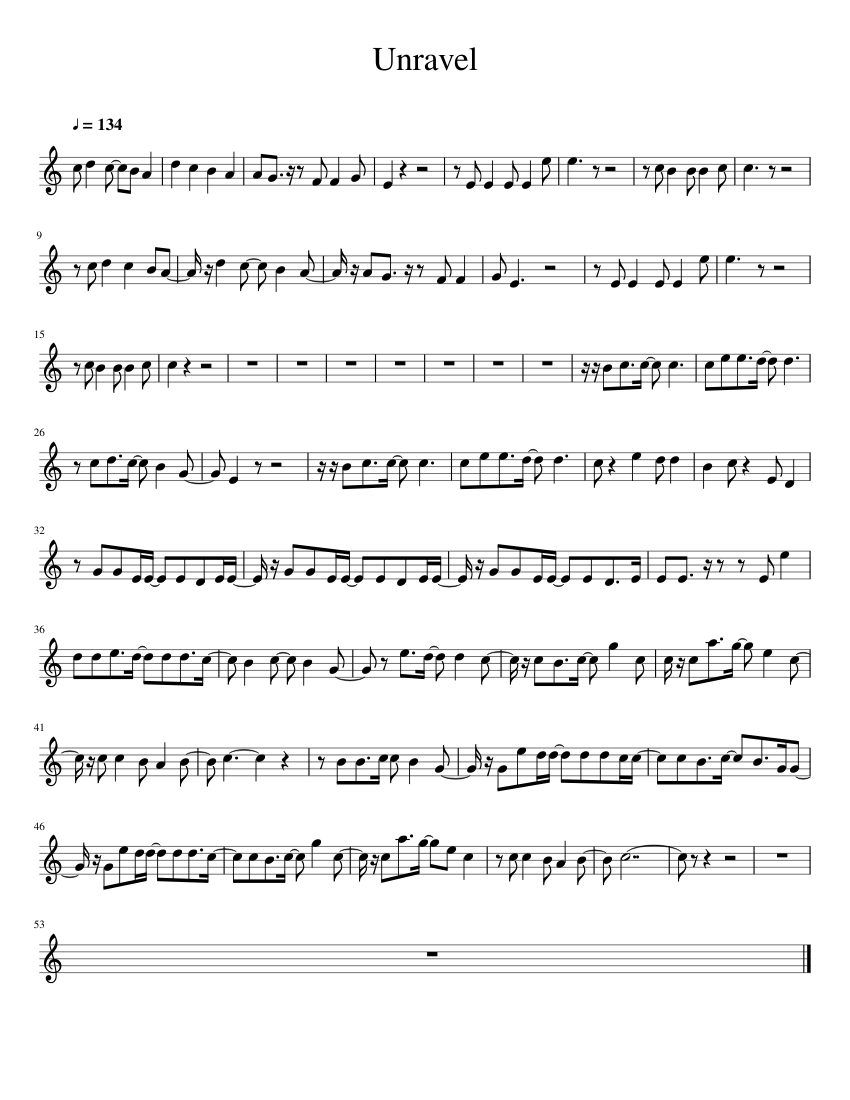 Play Unravel (Tokyo Ghoul) Music Sheet
