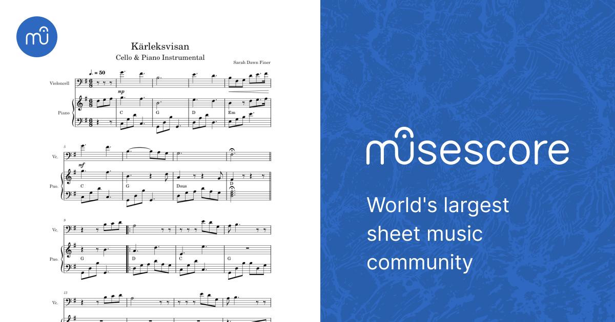 Kärleksvisan Cello Piano Sheet music for Piano, Cello (Mixed Duet) |  Musescore.com