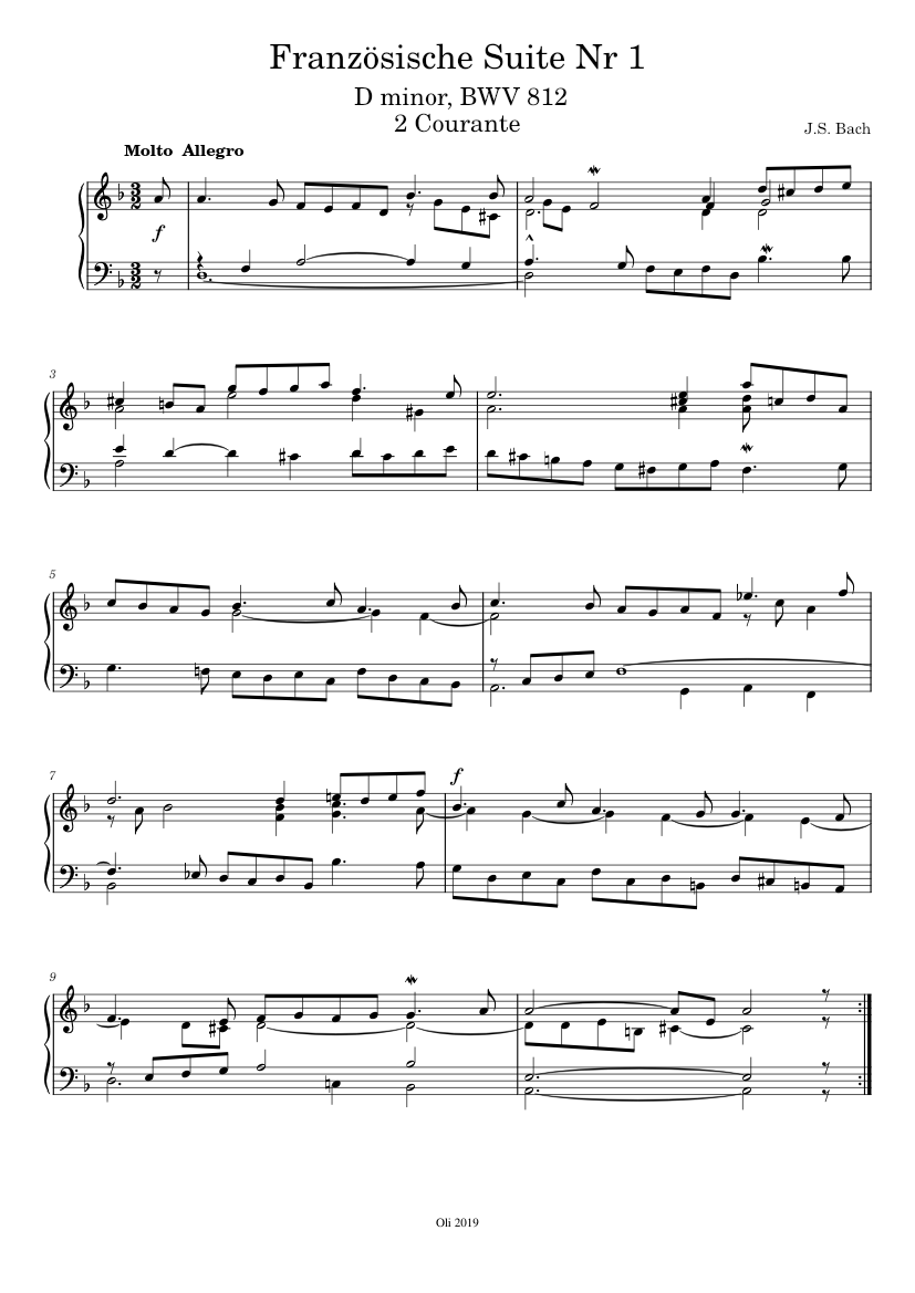 French Suite No.1 in D minor BWV 812