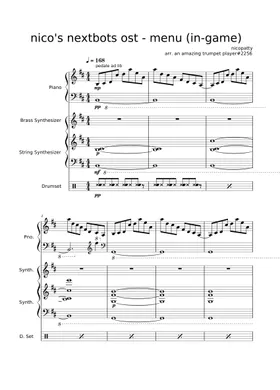 Nicos' nextbots ost - menu (in-game) – nicopatty mixed quartet Sheet music  for Piano, Drum group, Strings group, Brass group (Mixed Quartet)