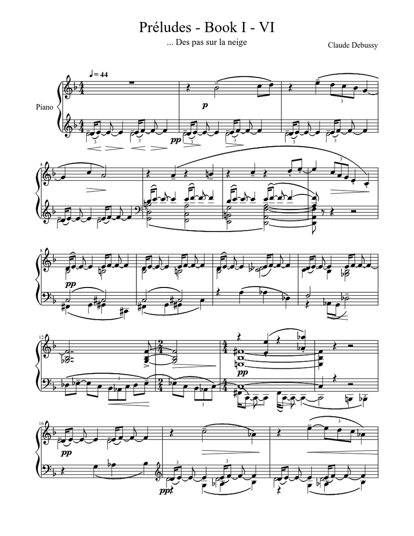 Debussy - Préludes - Book I - VI - piano tutorial