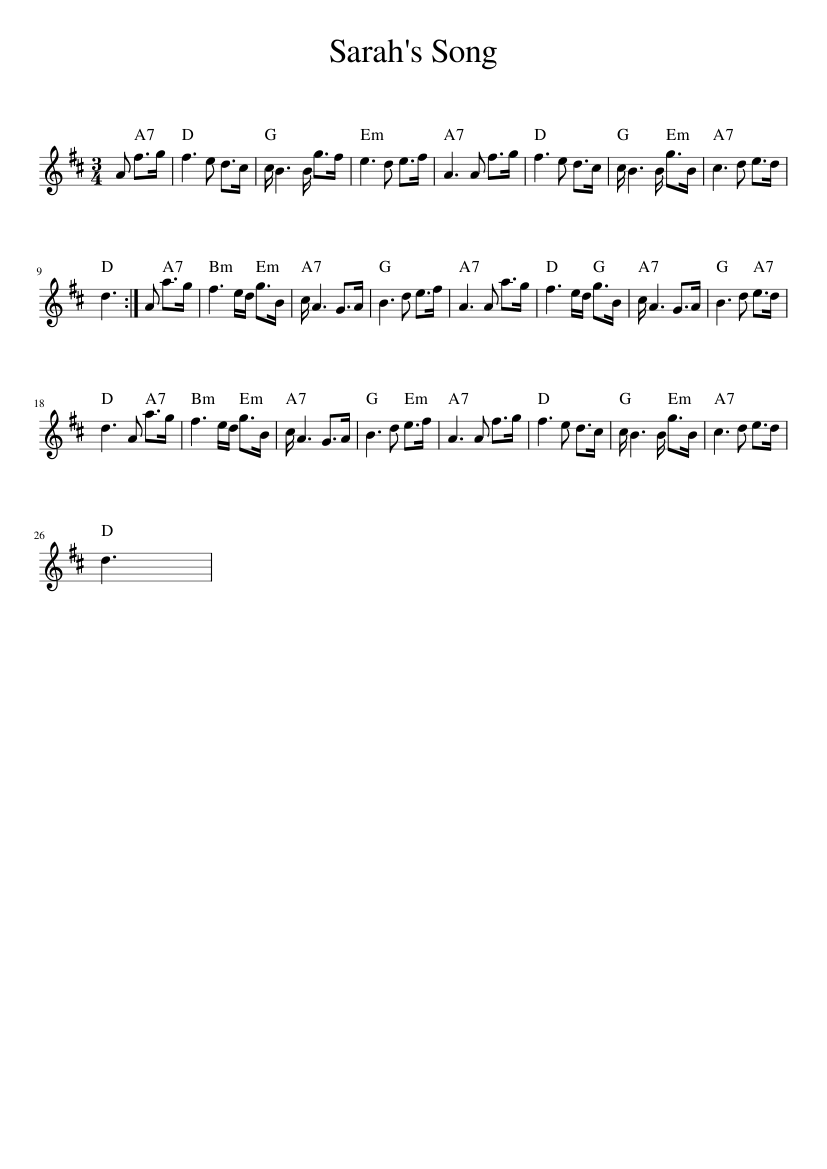Sarah s Song Sheet Music For Piano Solo Easy Musescore sarah-s-song-sheet-music-for-piano-solo-easy-musescore