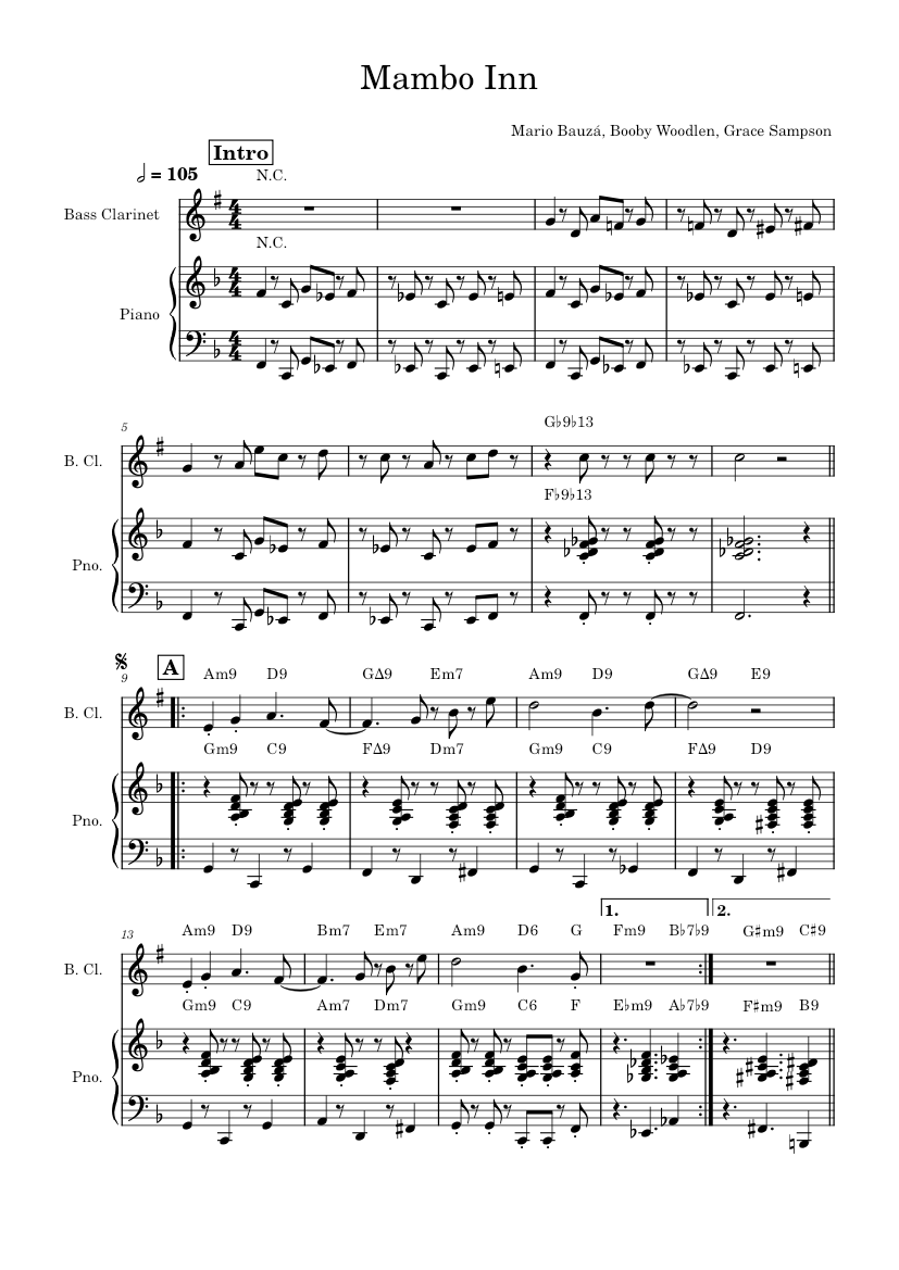 Mambo Inn Mambo Inn – Mario Bauzá, Booby Woodlen, Grace Sampson Sheet Music with ...
