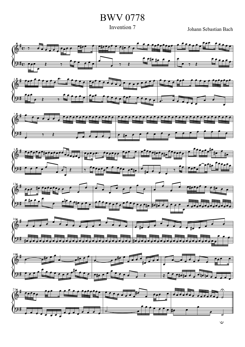 Invention in E minor BWV 778
