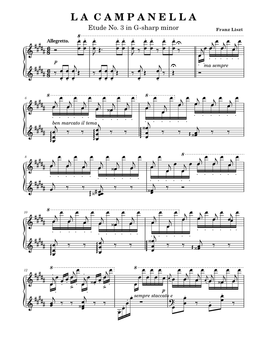 La Campanella - Franz Liszt Sheet music for Piano (Solo) | Musescore.com