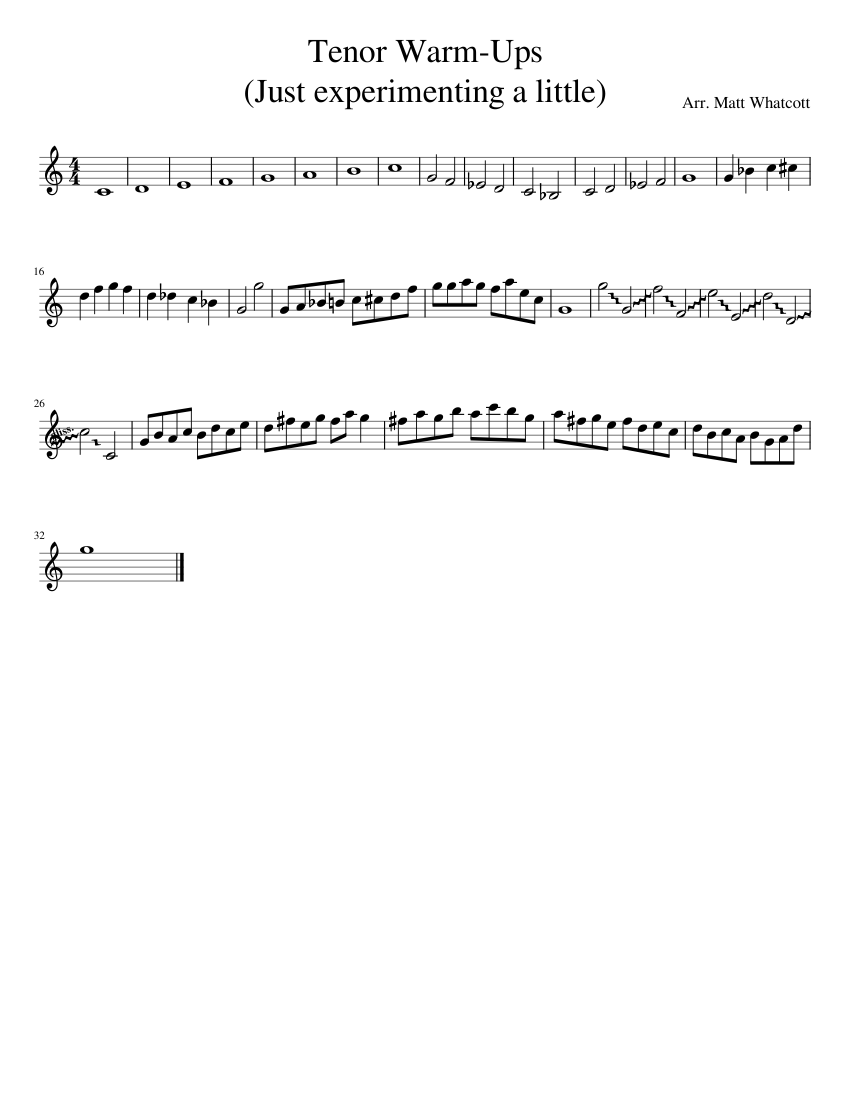 Tenor_WarmUps Sheet music for Saxophone tenor (Solo)