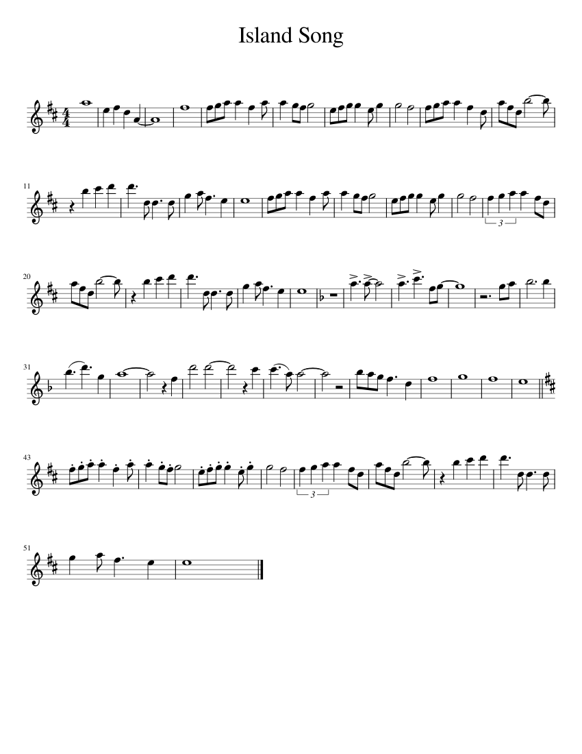 The Island Song Thomas The Tank Engine Sheet Music For Flute Solo Download And Print In Pdf Or Midi Free Sheet Music Musescore Com