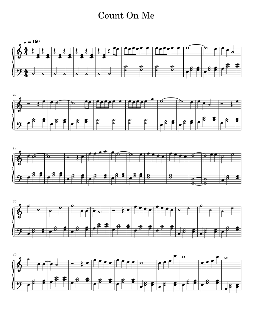 Count On Me Sheet music for Piano (Solo) | Download and print in PDF or
