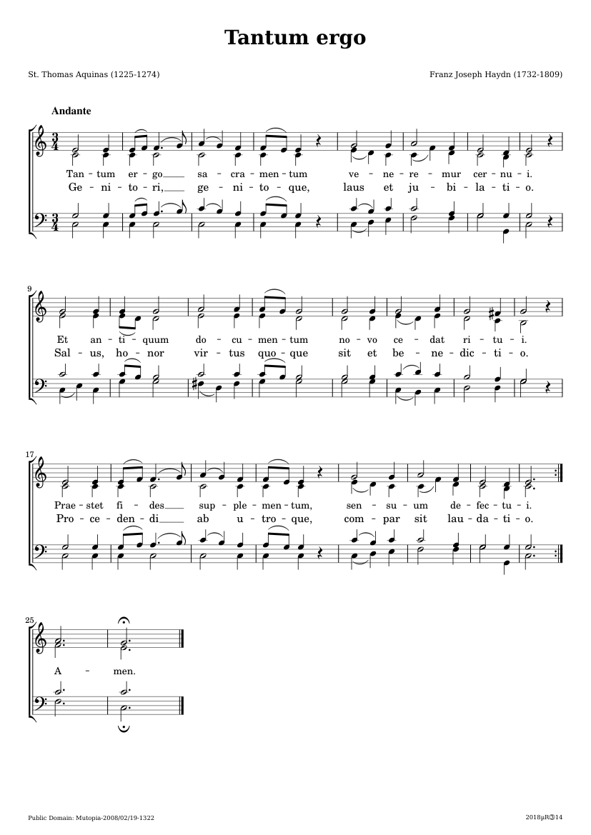 Tantum ergo — F.J. Haydn Sheet music for Vocals (Choral) | Download and ...