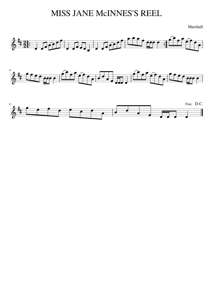 MISS JANE McINNES'S REEL