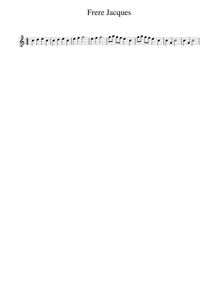 Frere Jacques Sheet music for Piano (Solo) | Musescore.com