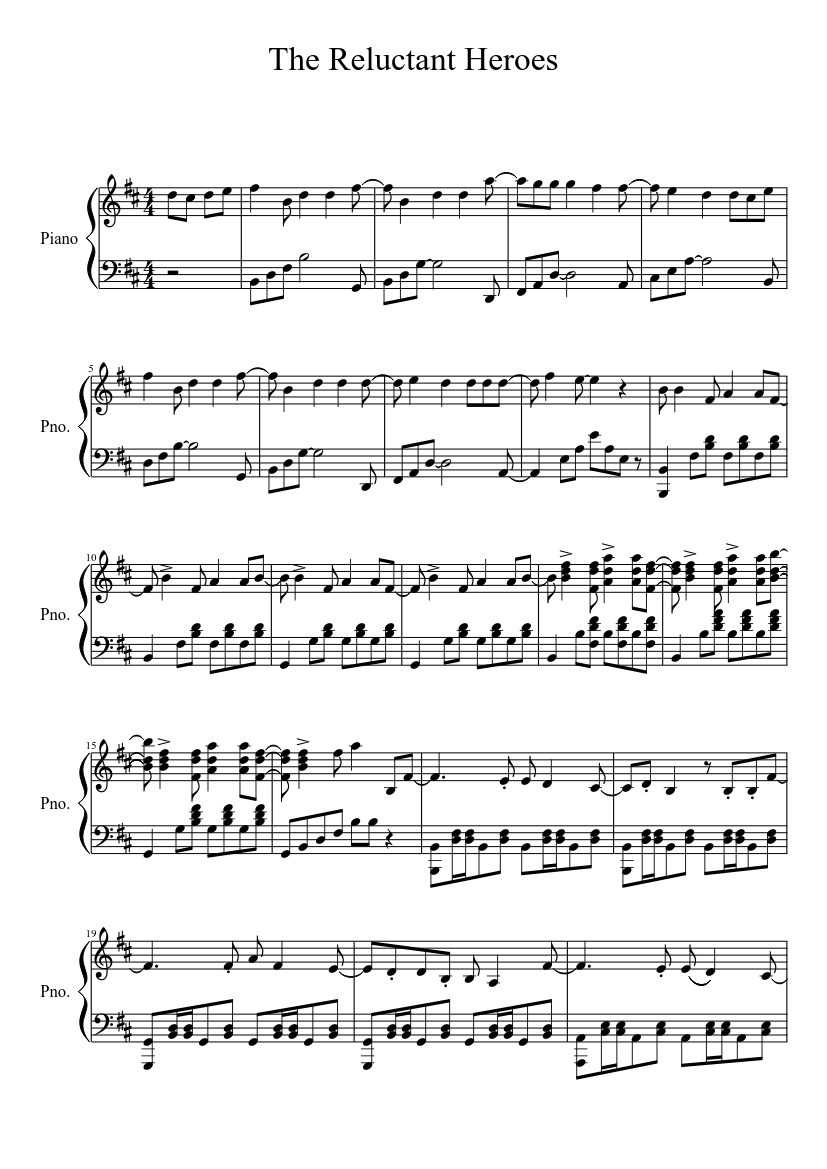 Attack on Titan-The Reluctant Heroes Sheet music for Piano (Solo) |  Musescore.com