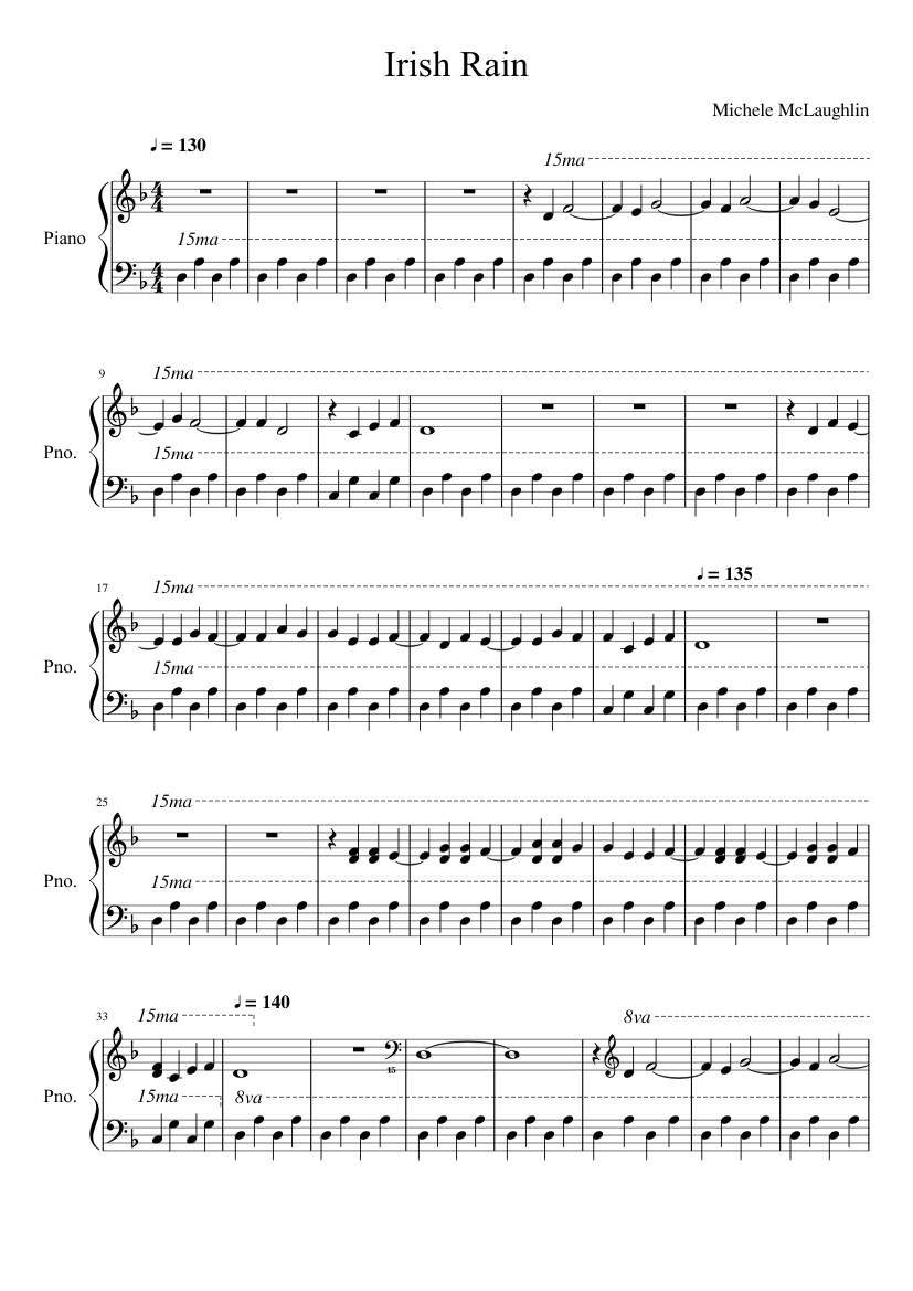 Irish Rain Sheet music for Piano (Solo) | Musescore.com